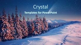  Presentation with bright - PPT theme featuring bright-comet-above-the-winter background and a ocean colored foreground