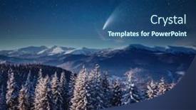  Presentation with bright - Cool new PPT layouts with bright-comet-above-the-winter backdrop and a ocean colored foreground