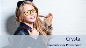  Presentation with kids fashion - Presentation with bright cute schoolgirl fashion background and a lemonade colored foreground