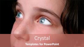  Presentation with hopeful - Cool new presentation theme with bright eyes of a hopeful child looking up backdrop and a coral colored foreground