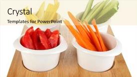  Presentation with bright white - PPT theme having bright fresh vegetables cut up background and a blonde colored foreground