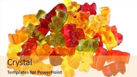  Presentation with flavor - Audience pleasing presentation theme consisting of gummies - assortment of colorful and bright backdrop and a yellow colored foreground