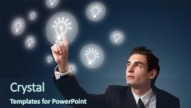  Presentation with bright future - Amazing PPT theme having bright future - business man pressing a digital backdrop and a navy blue colored foreground
