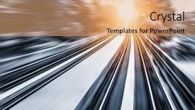  Presentation with bright future - Colorful presentation enhanced with bright future - city metro rail motion blur backdrop and a coral colored foreground