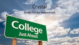  Presentation with bright future - Beautiful presentation theme featuring bright future - college just ahead green road backdrop and a teal colored foreground