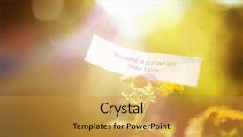  Presentation with bokeh effect blue light - Beautiful PPT theme featuring bright future - fortune message you stand backdrop and a gold colored foreground