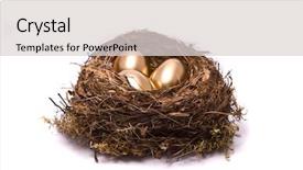  Presentation with bright future - Slide set featuring bright future - gold eggs in a nest background and a light gray colored foreground