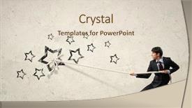  Presentation with stars - Presentation theme consisting of bright future - image of young businessman pulling background and a lemonade colored foreground