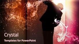  Presentation with bright future - Colorful slide set enhanced with bright future - image of young businessman standing backdrop and a wine colored foreground