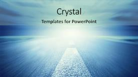  Presentation with asphalt road - Slides featuring bright future - long empty asphalt road towards background and a light blue colored foreground