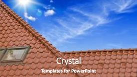  Presentation with bright future - Colorful presentation design enhanced with bright future - roof of the house backdrop and a coral colored foreground