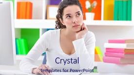  Presentation with worried young female college student - PPT layouts featuring bright future - thinking young female student sitting background and a sky blue colored foreground