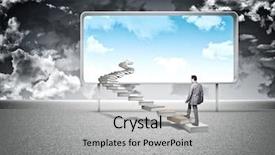  Presentation with bright future - Slide set featuring bright future - young businessman and 3d books background and a light gray colored foreground