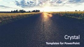  Presentation with asphalt road - Slides with bright future ahead - asphalt country road a grass background and a tawny brown colored foreground