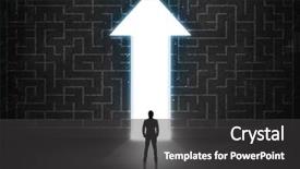 Presentation with maze - Presentation theme consisting of bright future ahead - business person looking at maze background and a dark gray colored foreground