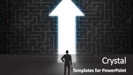 Presentation with maze - Beautiful presentation design featuring bright future ahead - business person looking at maze backdrop and a dark gray colored foreground