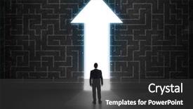  Presentation with maze - Beautiful slide deck featuring bright future ahead - business person looking at maze backdrop and a dark gray colored foreground