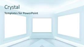  Presentation with gallery - PPT theme having blank showcase billboard advertising - bright gallery background and a sky blue colored foreground