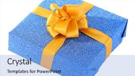  Presentation with bright white - Presentation design consisting of bright gift isolated on white background and a teal colored foreground