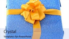  Presentation with bright white - Cool new slide set with bright gift isolated on white backdrop and a light blue colored foreground