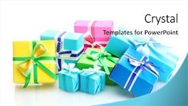  Presentation with bright white - Beautiful presentation theme featuring bright gifts with bows isolated backdrop and a white colored foreground
