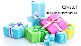  Presentation with bright white - Audience pleasing PPT layouts consisting of bright gifts with bows isolated backdrop and a white colored foreground