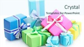  Presentation with bright white - Cool new slide deck with bright gifts with bows isolated backdrop and a  colored foreground