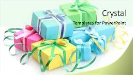  Presentation with bright white - Theme with bright gifts with bows isolated background and a mint green colored foreground