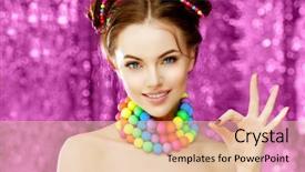  Presentation with candy shop - Audience pleasing slide set consisting of bright girl model shows okay backdrop and a lemonade colored foreground