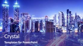  Presentation with tourism - Colorful slides enhanced with bright glowing lights luxurious travel backdrop and a navy blue colored foreground