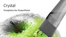  Presentation with white and green - Slide deck consisting of bright green apple on white background and a white colored foreground