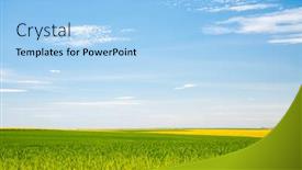  Presentation with agrarian - Slide set consisting of bright-green-field-and-perfect background and a light blue colored foreground