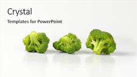  Presentation with fresh green broccoli - Audience pleasing theme consisting of bright green fresh broccoli backdrop and a  colored foreground