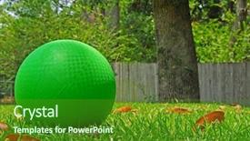  Presentation with summer - Amazing presentation theme having bright green kickball on grass backdrop and a tawny brown colored foreground