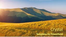  Presentation with green beauty - Presentation design consisting of bright-green-meadows background and a tawny brown colored foreground