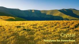  Presentation with green earth - PPT layouts with bright-green-meadows background and a tawny brown colored foreground