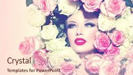  Presentation with mens fashion portrait - PPT theme with bright holiday make-up makeup background and a lemonade colored foreground