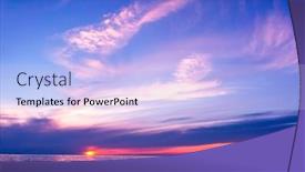  Presentation with skies - Beautiful slide deck featuring bright horizon burning skies backdrop and a light blue colored foreground