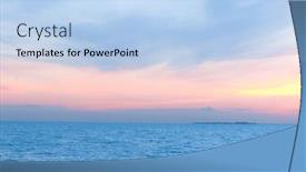 Presentation with horizon - PPT layouts consisting of sunlight shining ocean waves - bright horizon sunset over water background and a light blue colored foreground
