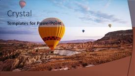  Presentation with festival - Colorful presentation enhanced with bright-hot-air-balloon-festival backdrop and a light blue colored foreground