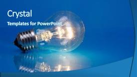  Presentation with light blue dna - Cool new presentation theme with bright idea - light bulb isolated on blue backdrop and a ocean colored foreground