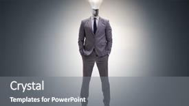  Presentation with problem solution idea concept 3d - Colorful presentation theme enhanced with bright idea concept with lightbulb backdrop and a gray colored foreground