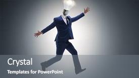  Presentation with idea - Slide deck with bright idea concept with lightbulb background and a gray colored foreground