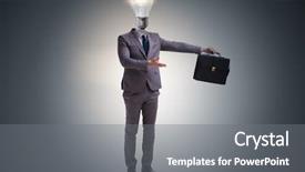  Presentation with idea - Theme consisting of bright idea concept with lightbulb background and a gray colored foreground