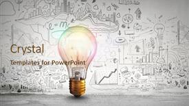  Presentation with business growth - PPT theme consisting of bright idea for business growth background and a lemonade colored foreground