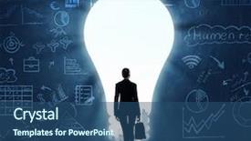  Presentation with success - Beautiful PPT theme featuring bright idea for new success backdrop and a ocean colored foreground