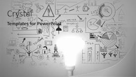  Presentation with idea - Presentation theme having bright idea for plan background and a light gray colored foreground