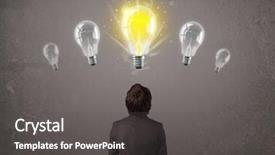  Presentation with light bulb - Presentation theme enhanced with bright idea light bulb background and a dark gray colored foreground