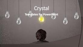  Presentation with bulb brain - Cool new PPT theme with bright idea light bulb backdrop and a gray colored foreground