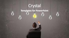  Presentation with bulb brain - Presentation theme featuring bright idea light bulb background and a gray colored foreground